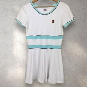 Vtg 90s Y2K Nike Tennis Dress White Terry Cloth Short Sleeve A-Line Sz‎ L